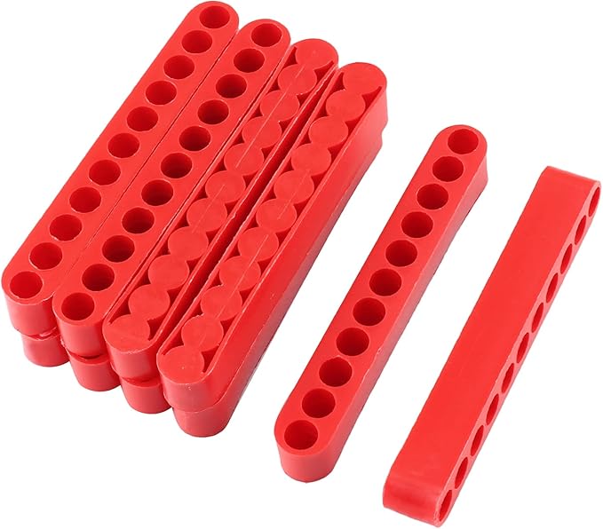 20Pcs 11 Holes Hex Shank Screwdriver Bit Holder, Plastic Screwdriver Head Storage Case, Drill Bit Storage Case, Screwdriver Head Holder Organizer Fit for 1/4 Inch Hex Shank, Red