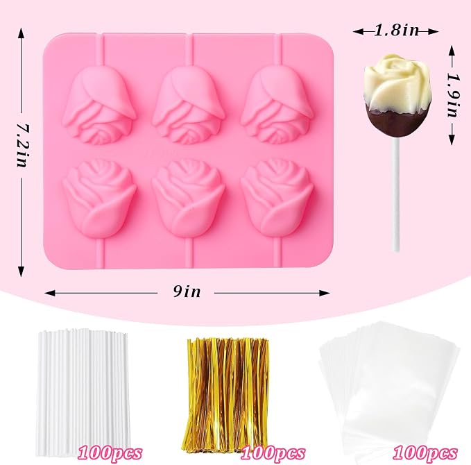 Mity rain 3D Rose Cake Pop Mold - Image 7