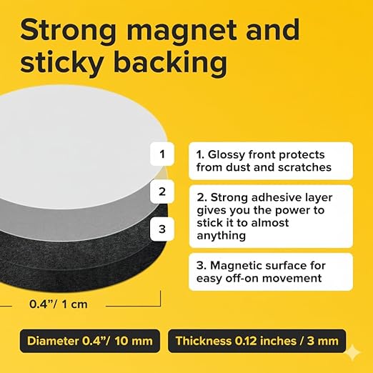 Peel-&-Stick Flexible Adhesive Magnets – 350 pcs Magnetic Dots - Image 2