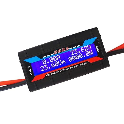 200A 100V Power Analyzer Multi Meter, High Precision DC Watt Meter Voltage Amp Tester, Battery Consumption Performance Monitor with Digital LCD Display for RC,Solar Panel, Wind Power