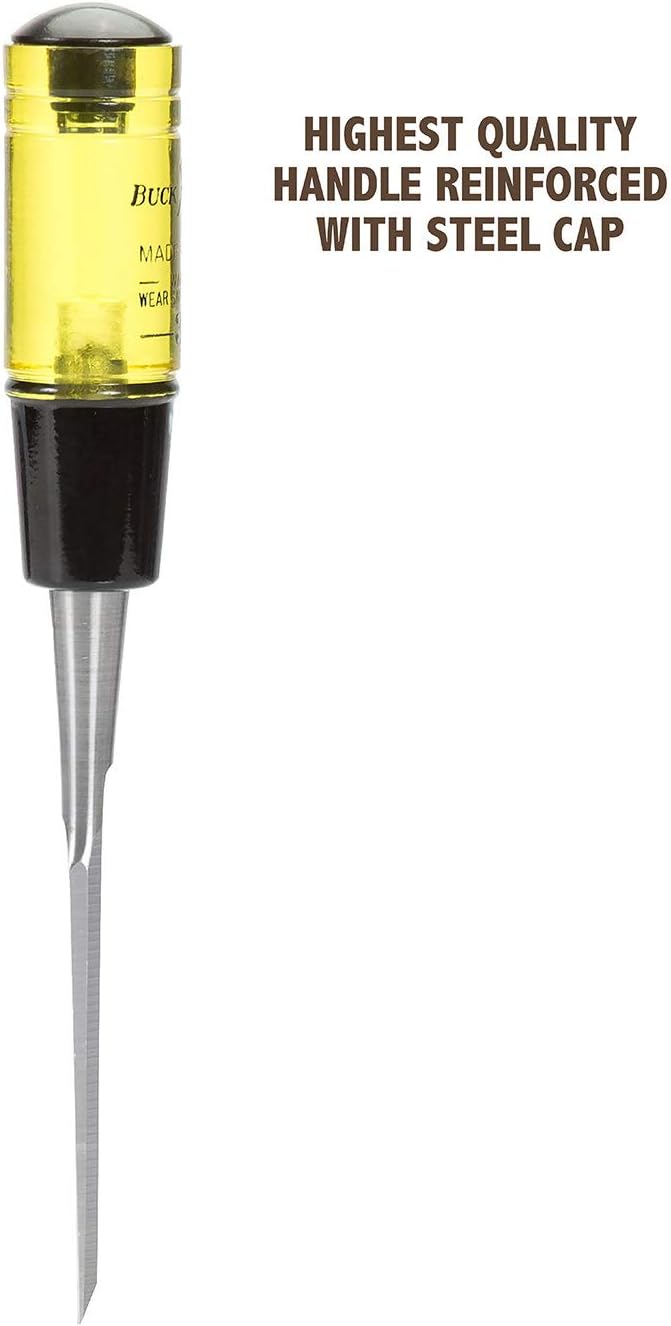 Buck Brothers 120102BC 3/8" Wood Chisel Made in USA, For Paring and Finishing Cuts in Carpentry and Woodworking, Tempered Tool Steel Blade, Mallet-Safe Handle