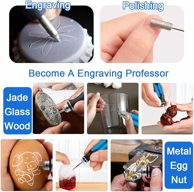 USB Engraving Pen with 47 bits,10Metal Business Card Blanks,Electric Engraver Machine Cordless Engraving Tools Engraved Jewelry Metal Resin Plastic Stone