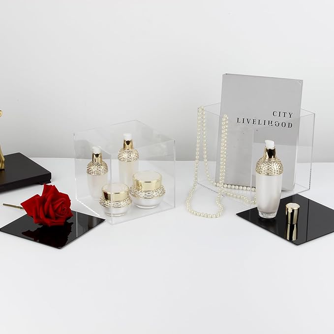 Acrylic Box with Black Base, Simple Self-Assembly Clear Trophy Display Case - Image 5