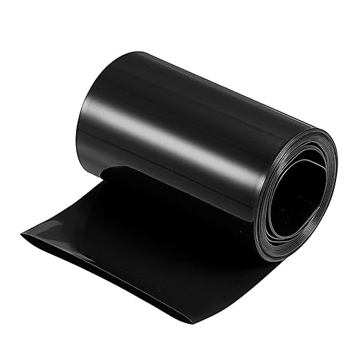 MECCANIXITY Battery Wrap PVC Heat Shrink Tubing 48mm Dia 75mm Flat 10 Feet(3meters) Black Good Insulation for Battery Pack