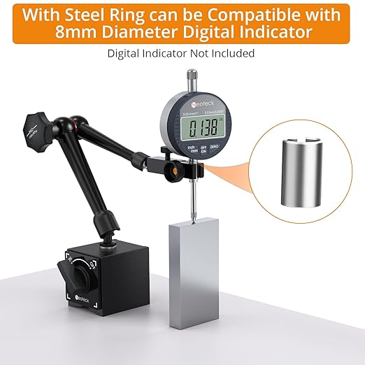 Neoteck Magnetic Base Stand for Digital Dial Indicator Gauge Pro-176lbs/80kg Tensile Force - Black