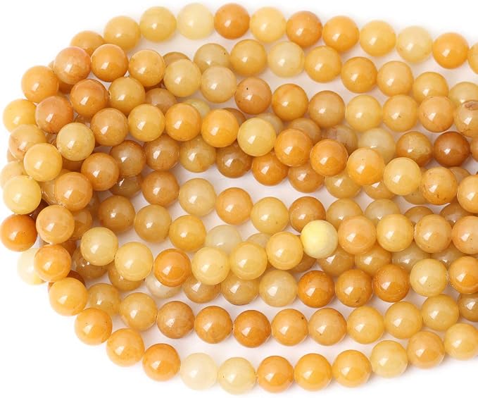35PCS 10mm Natural Yellow Jade Multi-Color Gemstone Round Loose Beads - Image 3