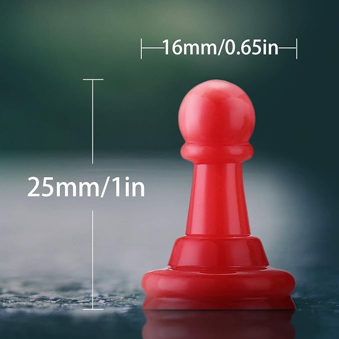 Shappy 32 Pieces Multicolor Plastic Pawn Chess Pieces - Image 2