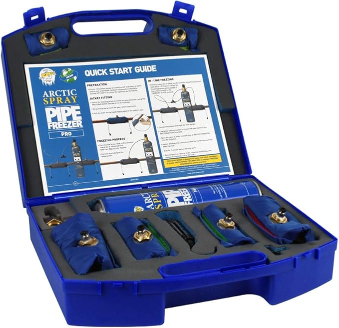 ZECOM - Arctic Hayes Pro Commercial Freeze Kit 8-35mm for Plumbing Installations, Repairs & Maintenance. Freezes Plastic & Metal Pipes (8-35mm diameter) & Pro Pipe Freeze Can 600g.