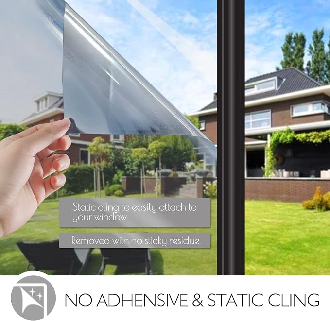 HIDBEA One Way Privacy Window Film, Daytime Mirror Reflective Heat Control UV - Image 5