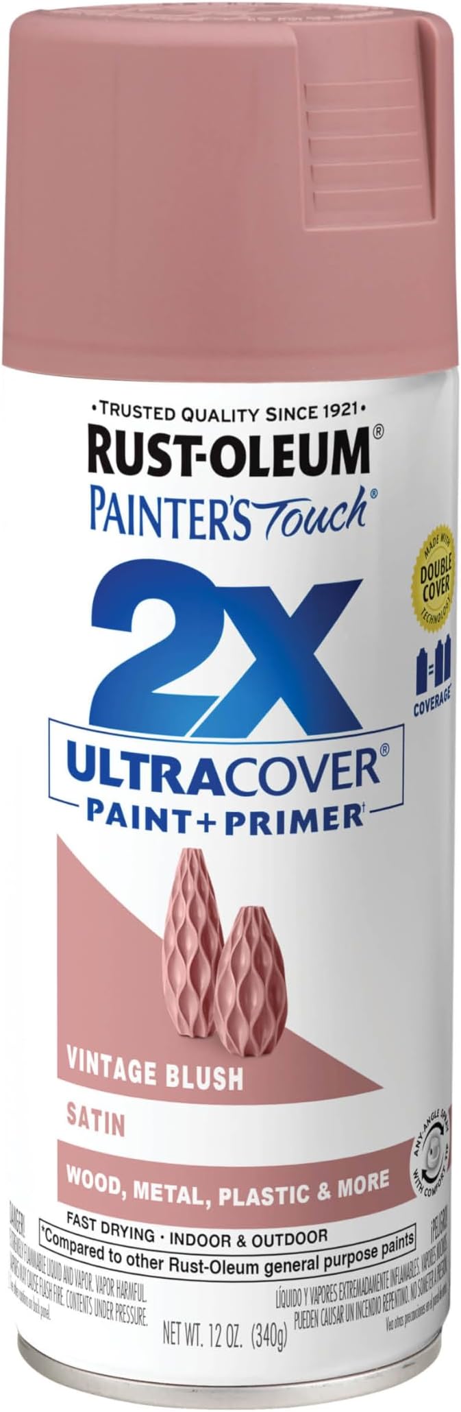 Rust-Oleum Painter's Touch 2X Ultra Cover Spray Paint, Satin Vintage Blush | by Rust-Oleum