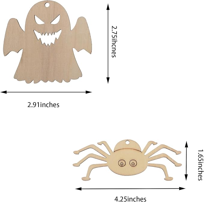 60PCS Unfinished Blank Wooden Cutouts Craft - Image 2