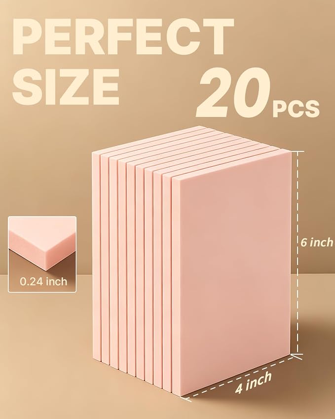 Rubber Linoleum Blocks for Printmaking: 20Pcs 4" x 6" Stamp Carving Kit - Image 3