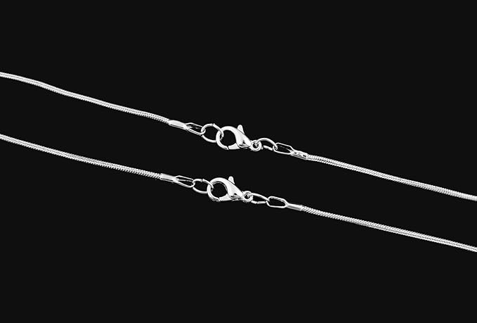 24pcs 18 Inch 925 Silver Plated 1.2mm DIY Snake Chain Charms Link Necklace - Image 5