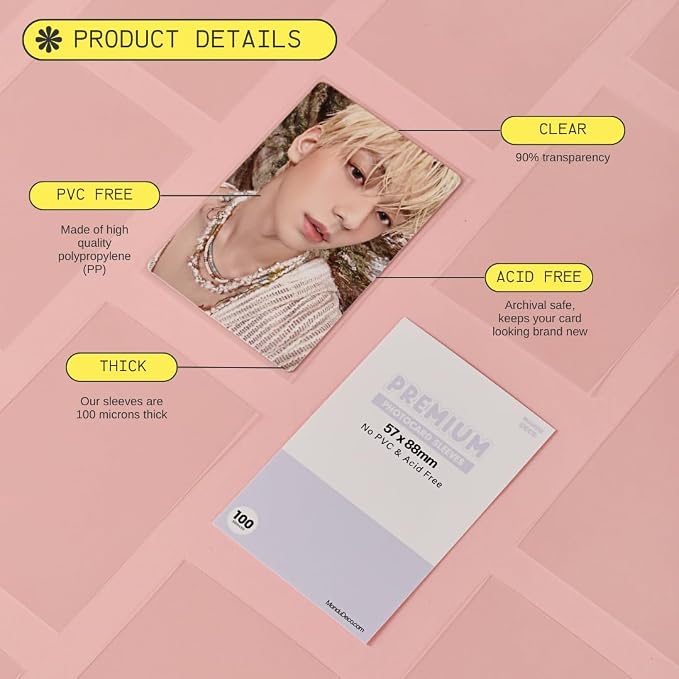 Mandu Deco Kpop Photocard Sleeves Clear Polypropylene Card Protector - Image 2