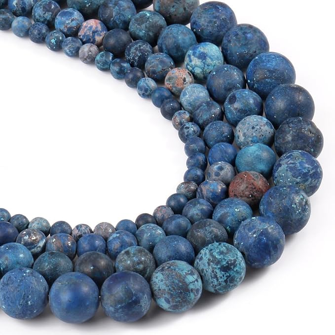 8mm Matte Blue American Turquoise Bead, 15-Inch Matte Round Loose Stone Beads - Image 5