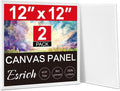 ESRICH Canvas for Painting, 2 Pack Square Canvas Boards for Painting 12x12 100% by ESRICH