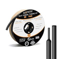 Heat Shrink Tubing, 3:1 Ratio Adhesive Lined Marine Grade Shrink Wrap Tubing,Industrial Heat Shrink Tube Electrical 3/8 inch Black,50 Feet Roll Black