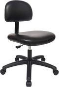 CHAIR MASTER - Medium Table Height Task Chair for Labs, Exam Rooms, Doctor and Dentist Offices. Easy to Clean! 19.5"-27.5" Seat Ht. (Medium Table Height, Black)
