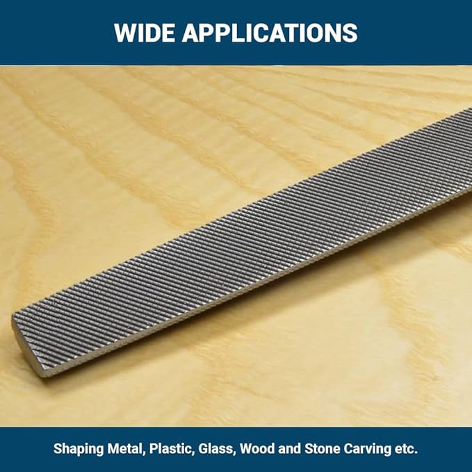 Benchmark Abrasives 10" Bastard Cut Half Round Aluminum Hand File, Hardened Steel File, for Filing Soft Metal, Aluminum, Tin, Iron, Copper, Plastic, Hard Wood, Metalworking (10")