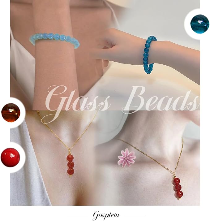 1200PCS 8mm Glass Beads for Jewelry Making, 24 Colors Crystal Beads Bracelets - Image 5