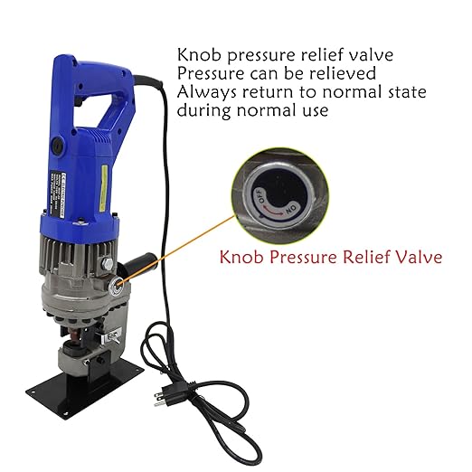 110V Electric Hydraulic Hole Punch Machine with 5 Dies (1/4" to 4/5") for Metal Plates, Angle Iron, Copper, Aluminum & Steel