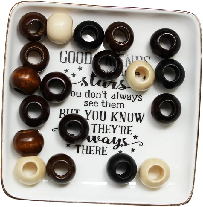 200Pcs Large Hole Natural Wood Beads, BetterJonny 20mm Rondelle Round Wooden - Image 7