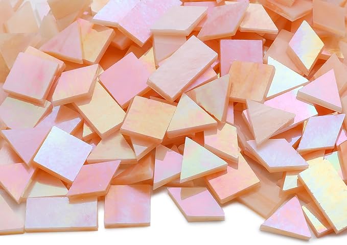 Lanyani Iridescent Glass Mosaic Tiles Supplies 200 Pieces Iridized Stained - Image 2