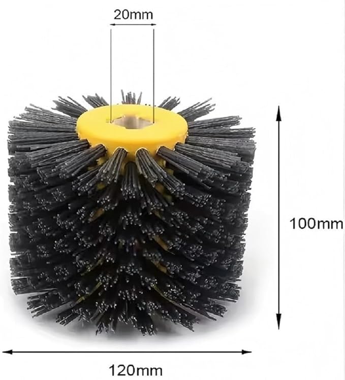 SIGNI New Abrasive Wire Drawing Wheel Drum Burnishing Polishing Brush for Wooden Furniture Floor Polishing 120X100mm 180 Grit 1pack