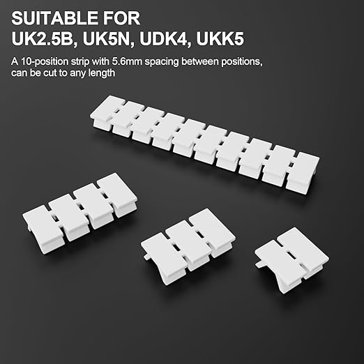20Pcs ZB6 Blank Terminal Marker Strip, DIN Rail Terminal Block Marking Labels, Nylon PA6 Terminal Block Labels Mark Bar for UK2.5B, UK5N, UDK4, UKK5