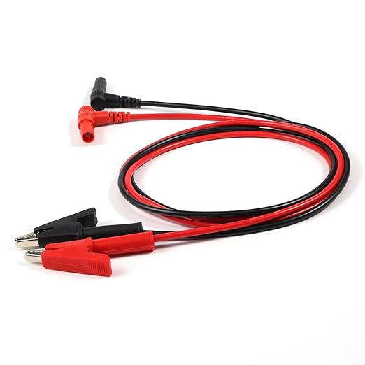 Multimeter Alligator Clips Leads, L Type Banana Male Plug to Alligator Clip Pure Copper Test Cable Multimeter Testing Probe for Electrical Testing 3 Feet