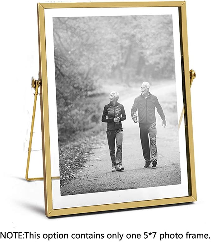 AceList Glass Picture Frame, 5x7 Metal Geometric - Image 2