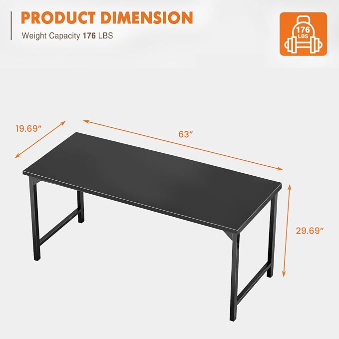 Sweetcrispy 63-Inch Small Computer Desk - Image 3