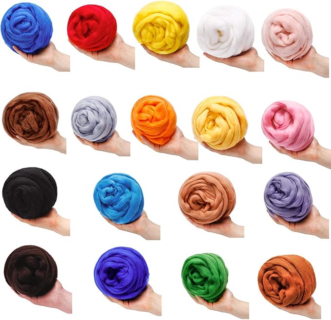 3.53oz Wool Roving: Needle Felting Wool White Roving Wool Felting Supplies Pure - Image 9
