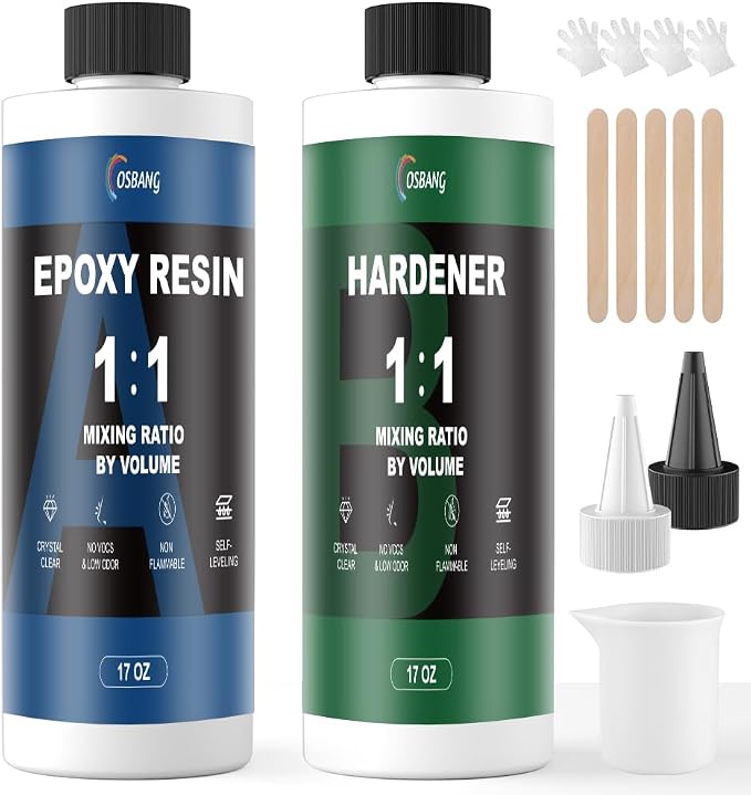 34oz Epoxy Resin Kit Crystal Clear Resin by OSBANG