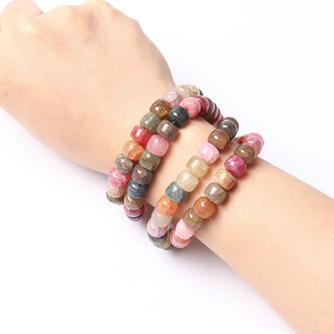 200PCS Natural Stone Beads Flat Agate Spacer Beads Bulk - Image 3