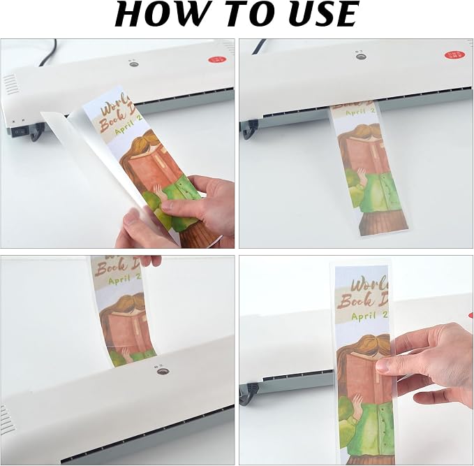 100Pcs Bookmark Laminating Pouches 2x8inch Hot Laminator Sleeves 5 Mil - Image 4
