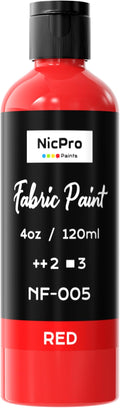 Nicpro Red Fabric Paint, 4 oz Fabric Paint by Nicpro