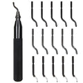 Acrux7 Deburring Tool with 15pcs Extra Rotary High Speed Steel Blades, Deburr Cutters Deburring Tool Kit for 3D Printing, Resin, Plastic, Metal, Copper, PVC Pipe (Black)