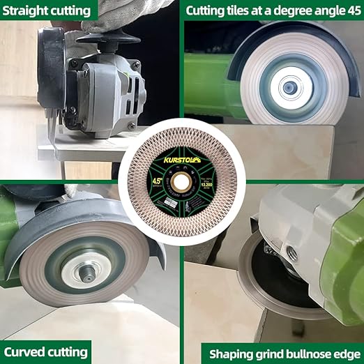 Tile Hole Saw Kit - 11pcs Diamond Core Drill Bits 6/6/25/35/50/65/75/102mm+2" Beveling Chamfer Bit+4.5" Blade Cutting Disc+SDS Shank to 5/8-11" Thread for Porcelain Ceramic Granite Marble