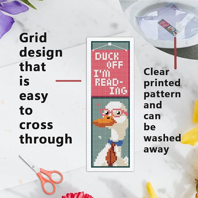 INFUNLY 6PCS Duck Cross Stitch Bookmark Kit - Image 3