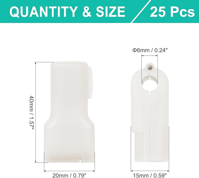 PATIKIL 6 mm Stop Peg Lock, 25 Pcs Pegboard Hooks Anti Sweep Theft Hook Locks Plastic Pegs for Mobile Accessories Shop Clothes Retail Security Display, White