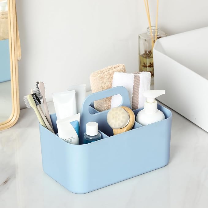 Multiuse Caddy Organizer with Handle, Portable Divided Plastic Tote Bin - Image 4