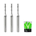 Extra Long Spiral Upcut Router Bit 1/4 Inch Shank 1/8 Inch Cutting Dia. 1 Inch CL. 3 Inch OVL. Solid Carbide Upcut CNC Router Bit for Wood Cutting, Engraving and Plunging Applications (3PCS)