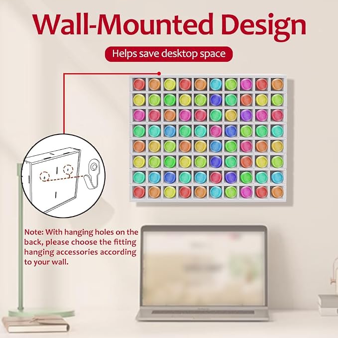 80 Grids Paint Organizer, Wall Mountable Craft Paint Storage Rack, Paint Bottle - Image 5