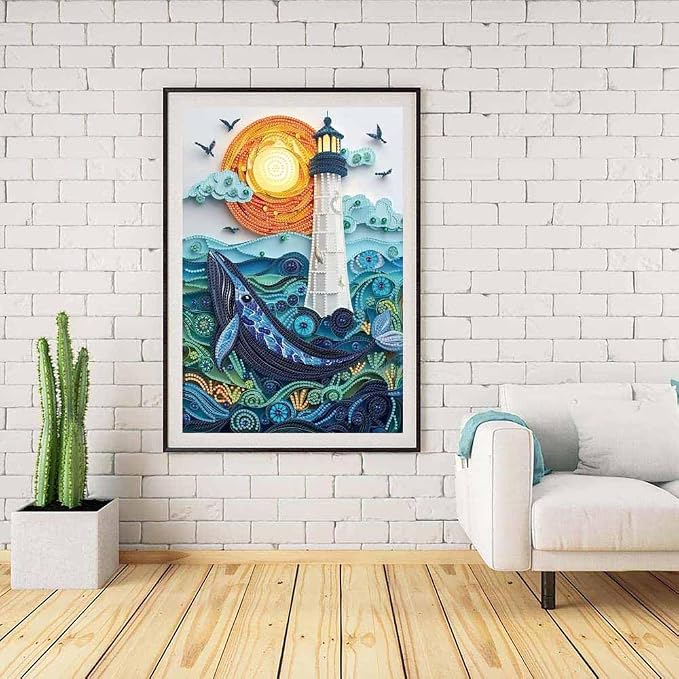 ZQEATRY Moon Lighthouse Special Shape Diamond Art Kits - Image 4