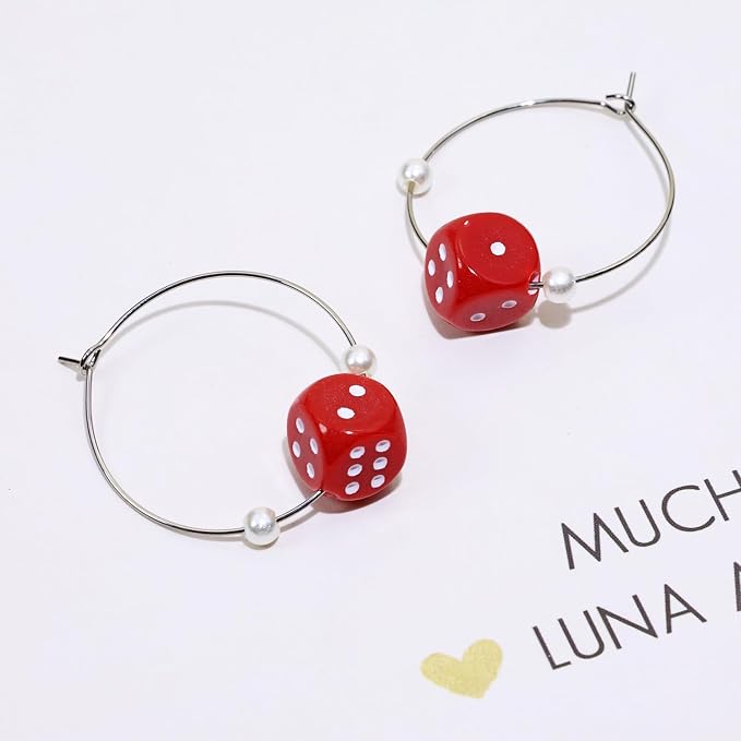 Tupalizy 10mm Acrylic Dice Beads Small 6 Sided Dice Charms - Image 5