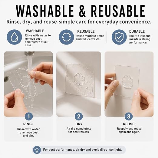 Nano Tape Double Sided Heavy Duty 1''×10Ft Removable Washable No Residue | - Image 4