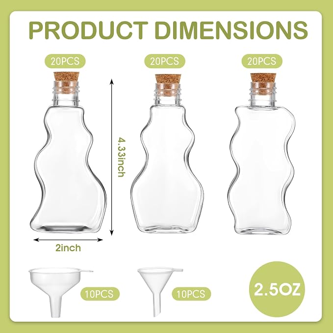 Mumufy 60 Pcs Plastic Sand Art Bottles - Image 2