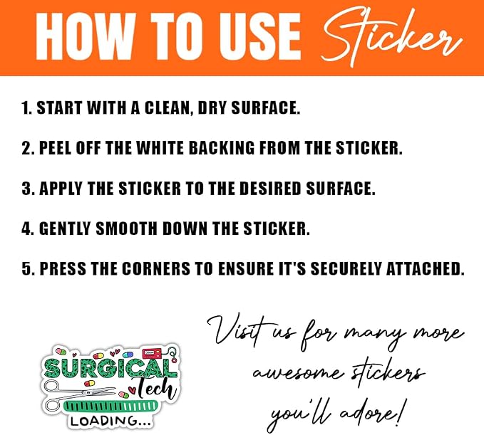 MAIANEY Surgical Tech Sticker Pack – Funny Medical Scrub Stickers - Image 5