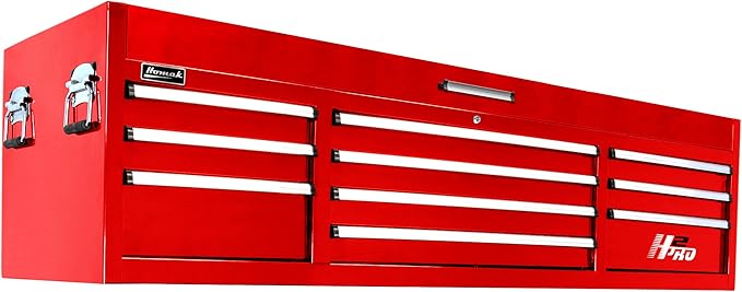Homak H2PRO Series 72-Inch 10-Drawer Top Chest, Red, RD02010720